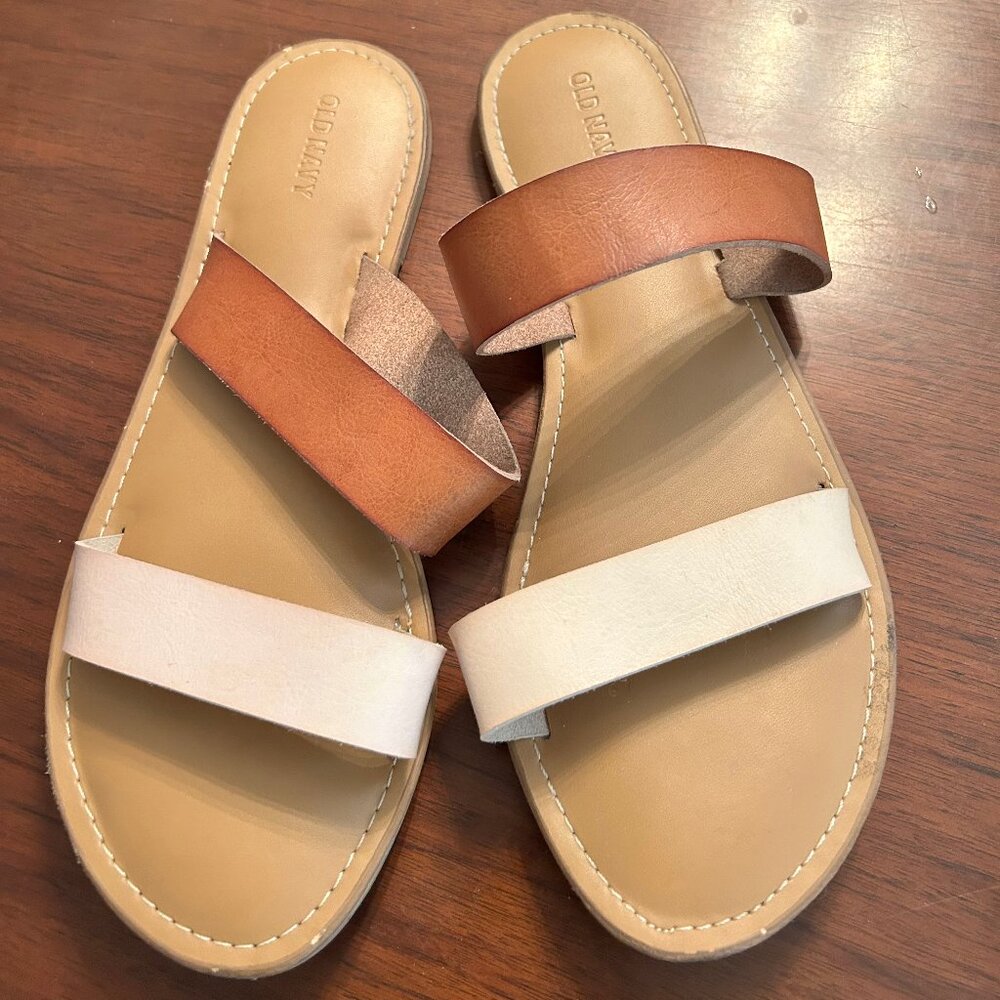 Strappy Sandals by Old Navy Saddle and Cream sz 10
